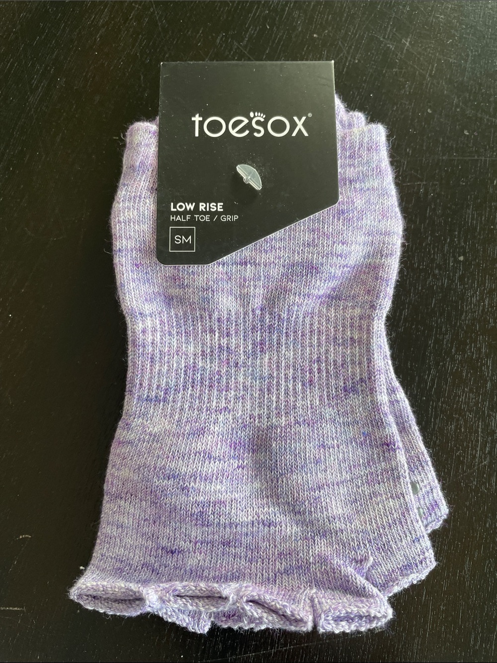 toesox Lavender Low Rise Half-Toe Grip Socks